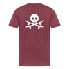 T-shirt Skull Skate - rouge bordeaux chiné