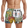 maillot-Graffiti Robots Men's Beach Shorts (Model L70)-Summer Shorts-Urban Corner