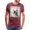 T-shirt Pitbull - rouge bordeaux chiné