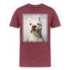 T-shirt Pitbull - rouge bordeaux chiné