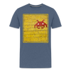 T-shirt Invader Pixel Art - bleu chiné