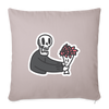 Coussin et housse de 45 x 45 cm Skull Flower - taupe clair