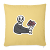 Coussin et housse de 45 x 45 cm Skull Flower - jaune délavé