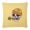 Coussin et housse de 45 x 45 cm Skull Hype - jaune délavé