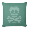Coussin et housse de 45 x 45 cm Skull Code Petya - vert sapin